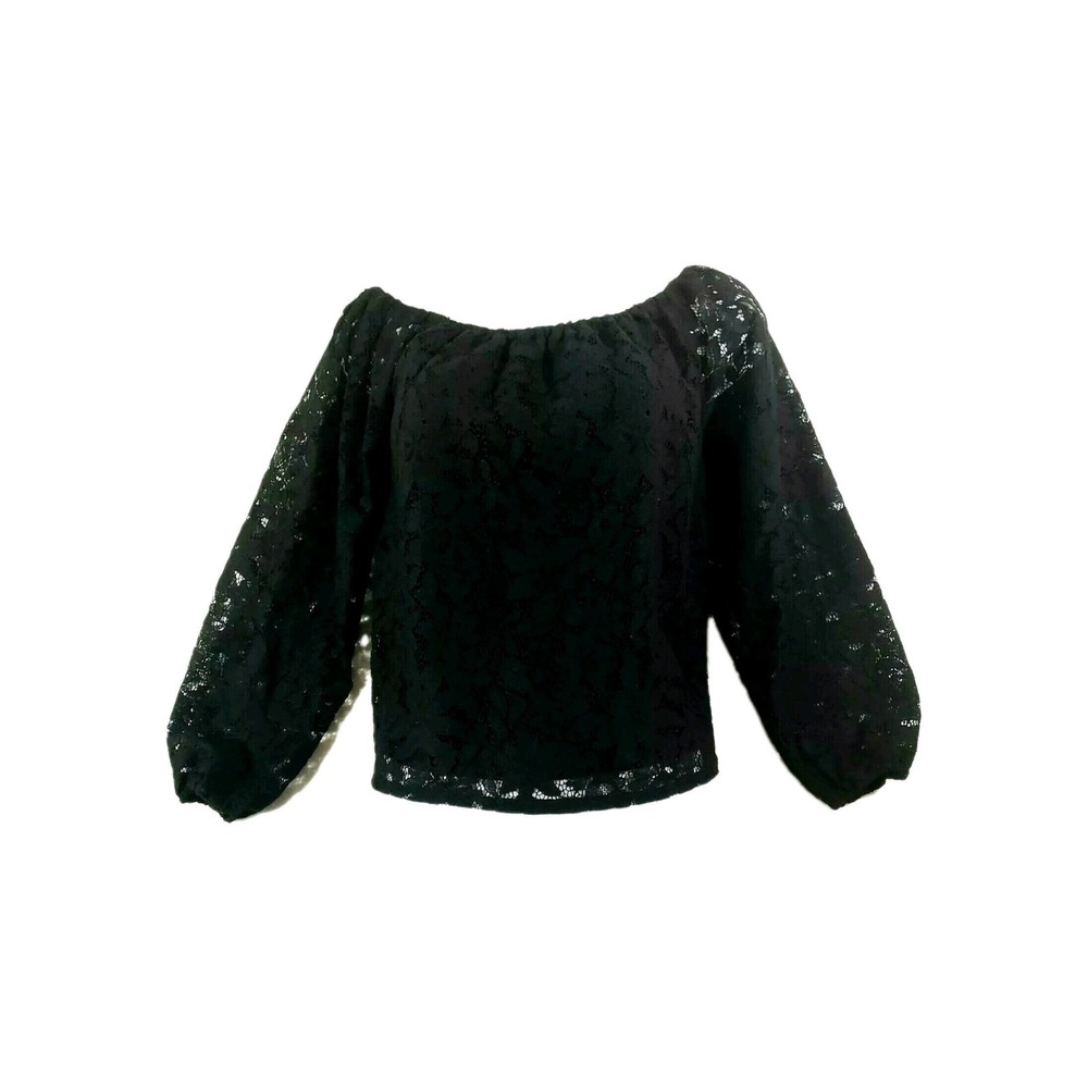 Y2K Hollister Top Women's XS Long Sleeve Lace Black Lined Whimsigoth Goth